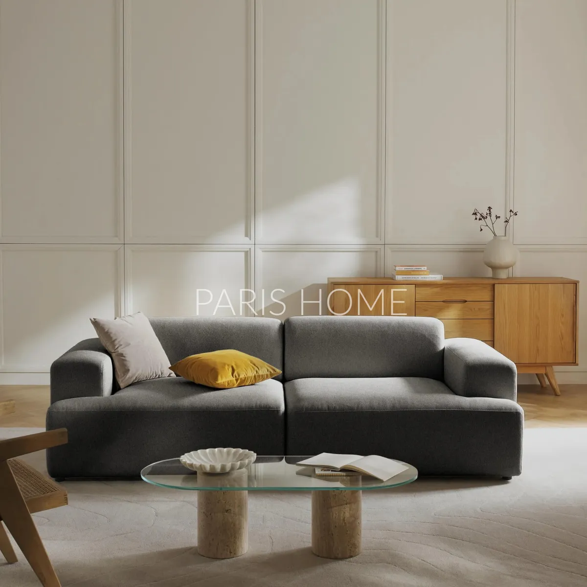 GENERICO - Sofá 3 Plazas Gala Tejido - Gris Oscuro