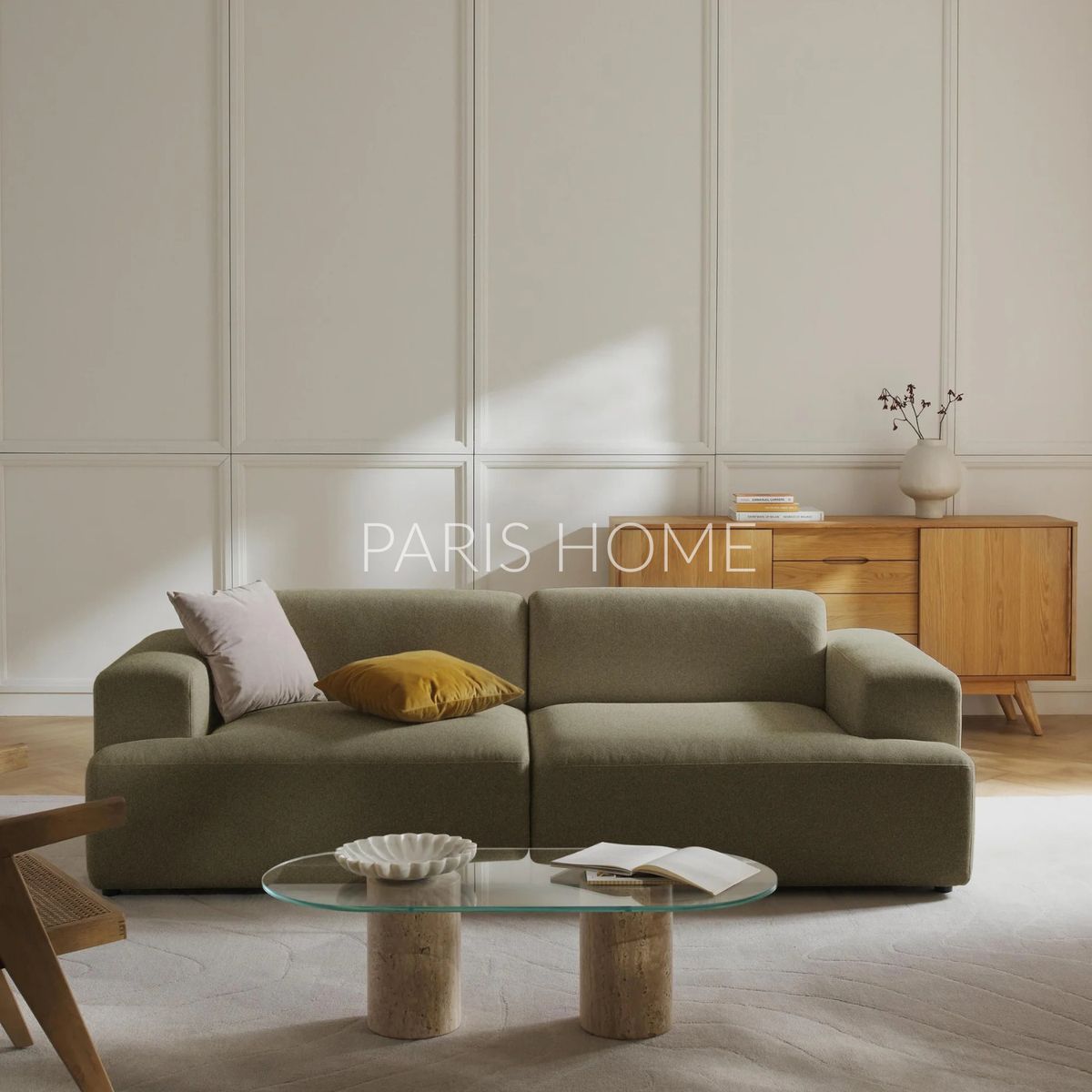 GENERICO - Sofá 3 Plazas Gala Tejido - Verde Oliva