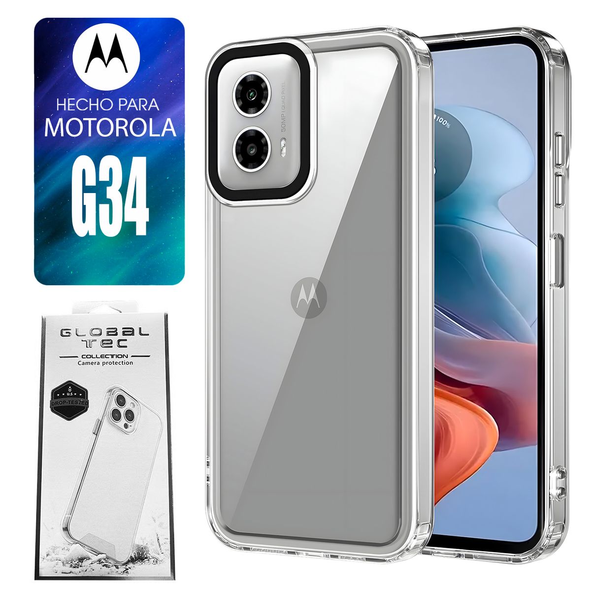ASIA IMPORT - Space Case Para Motorola G34 Transparente
