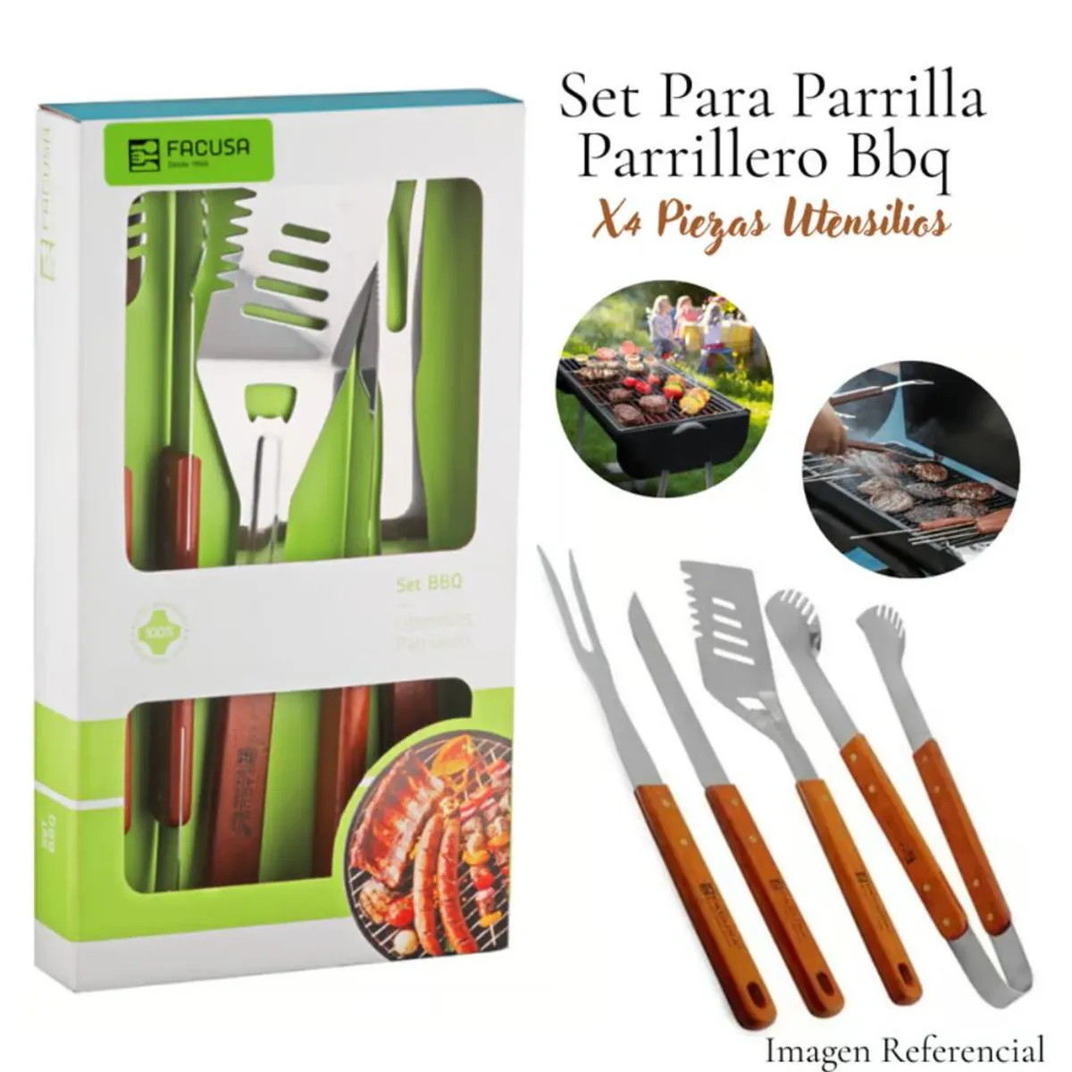 FACUSA - Set de Utensilios Facusa X 04PZS BBQ-MPC - 10254009