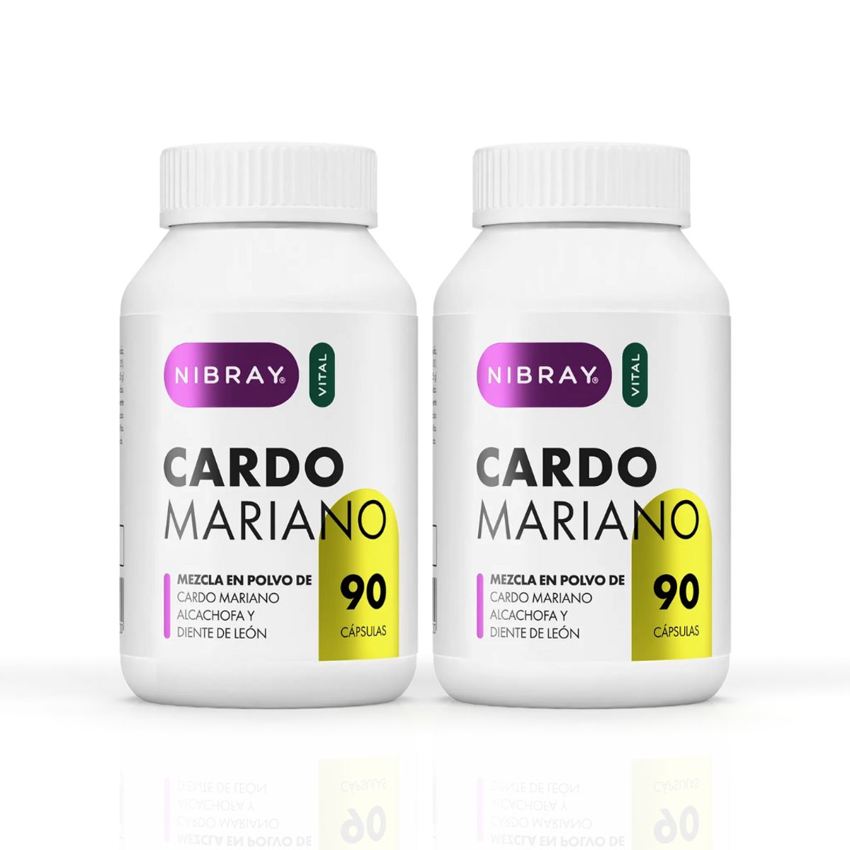 NIBRAY - Cardo Mariano Silimarina 90 Capsulas Nibray Vital Pack 2 Frascos