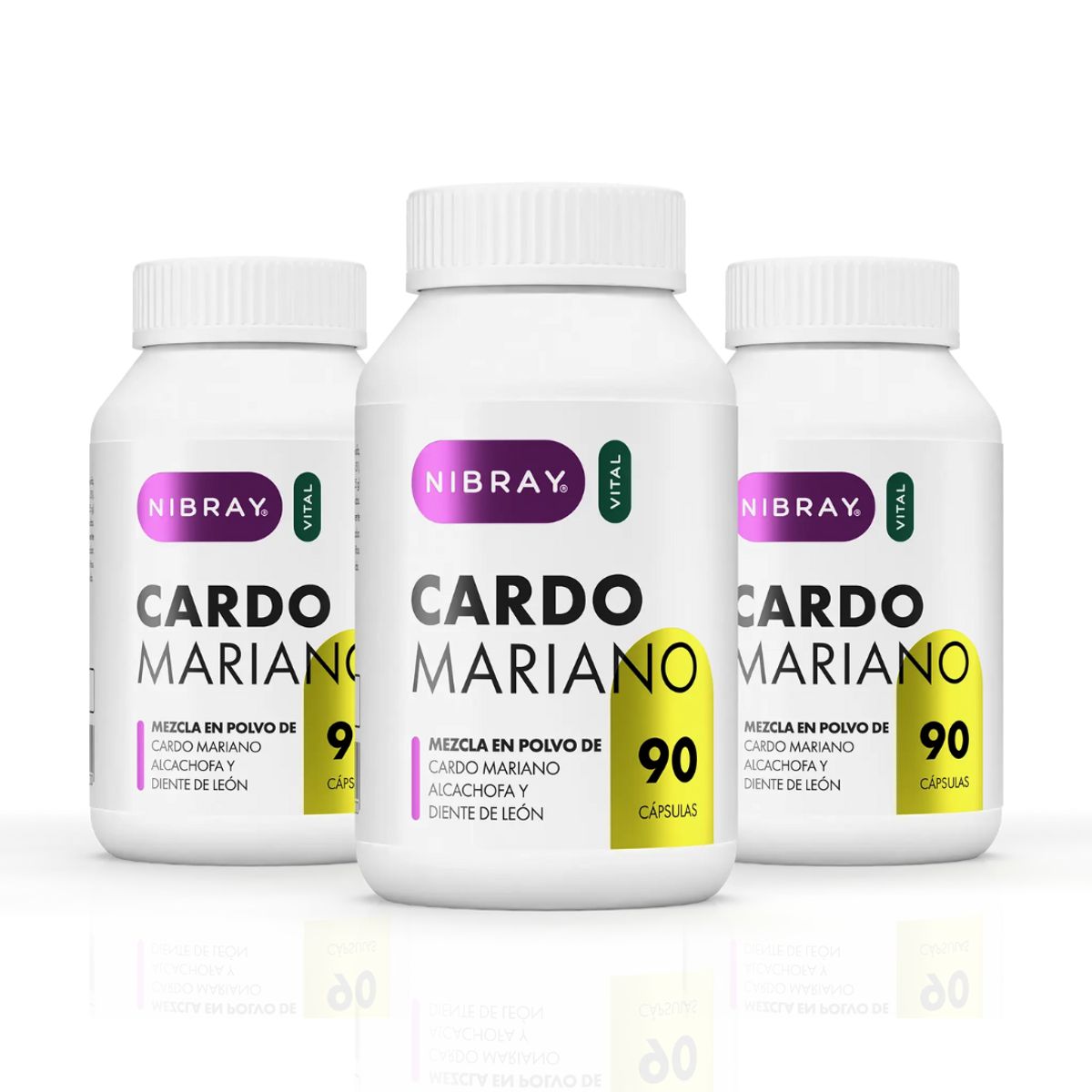NIBRAY - Cardo Mariano Silimarina 90 Capsulas Nibray Vital Pack 3 Frascos