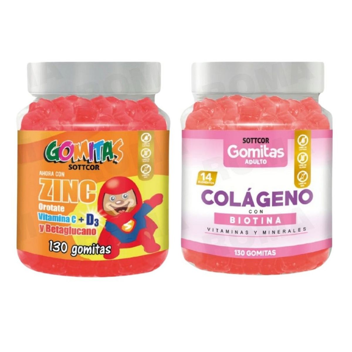 GENERICO - PACK 2 GOMITAS ZINC OROTATE NIÑOS + GOMITAS COLÁGENO CON BIOTINA