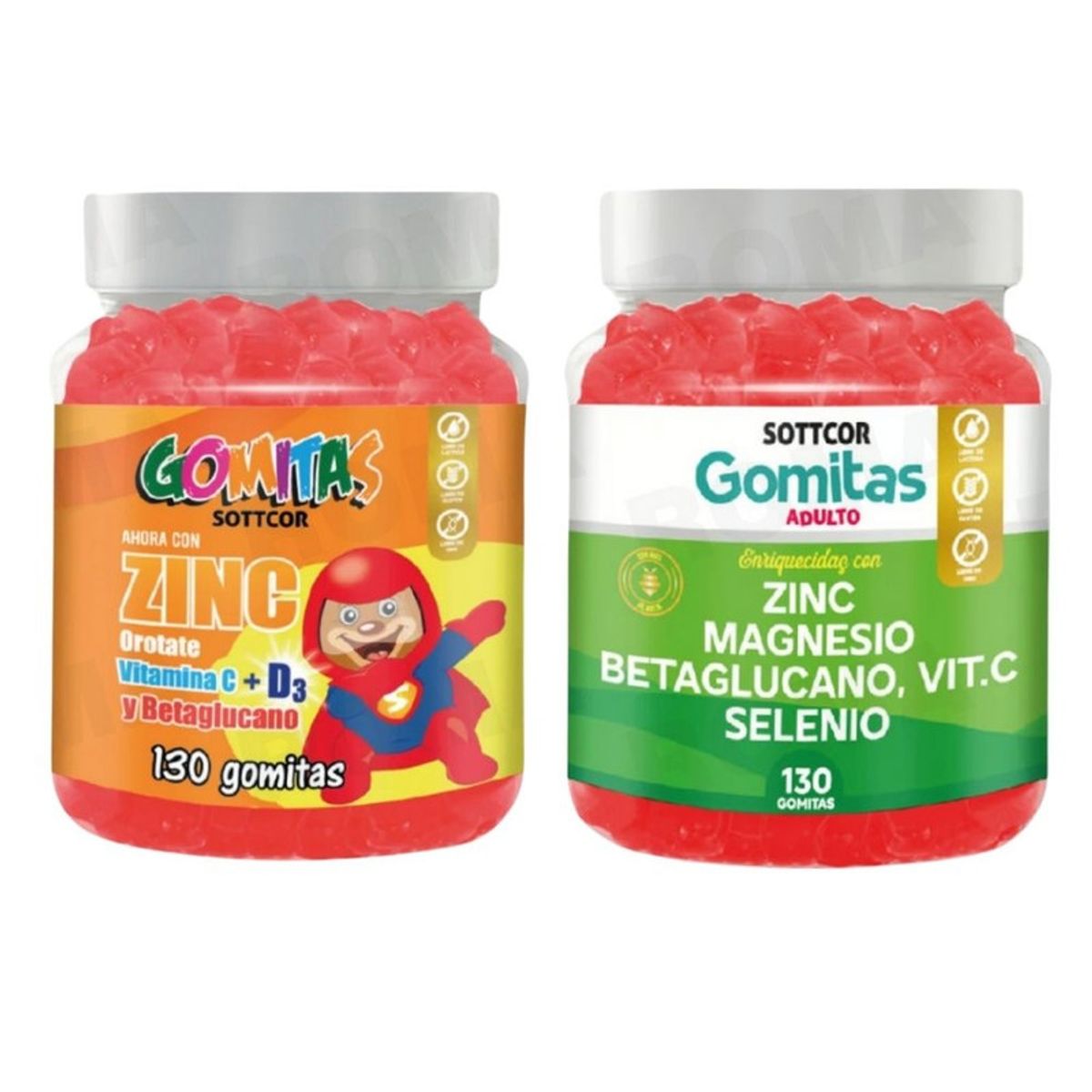 GENERICO - PACK 2 GOMITAS ZINC OROTATE NIÑOS 130UND + GOMITAS ZINC 130UND