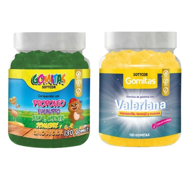 GENERICO - PACK 2 GOMITAS PROPÓLEO NIÑOS 130UND + GOMITAS VALERIANA 130UND