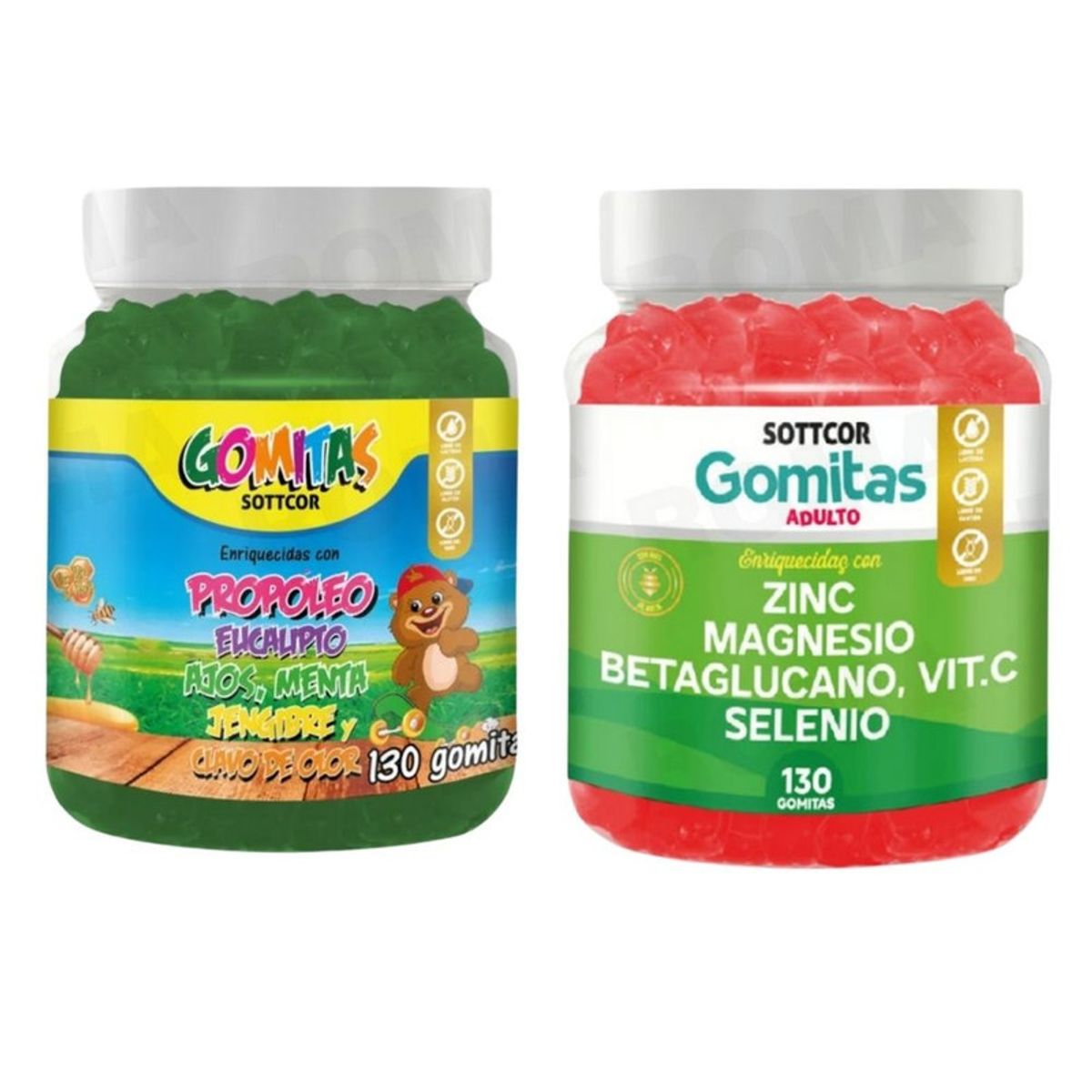 GENERICO - PACK 2 GOMITAS PROPÓLEO NIÑOS 130UND + GOMITAS ZINC 130UND