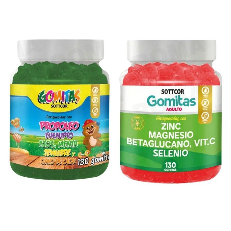 GENERICO - PACK 2 GOMITAS PROPÓLEO NIÑOS 130UND + GOMITAS ZINC 130UND