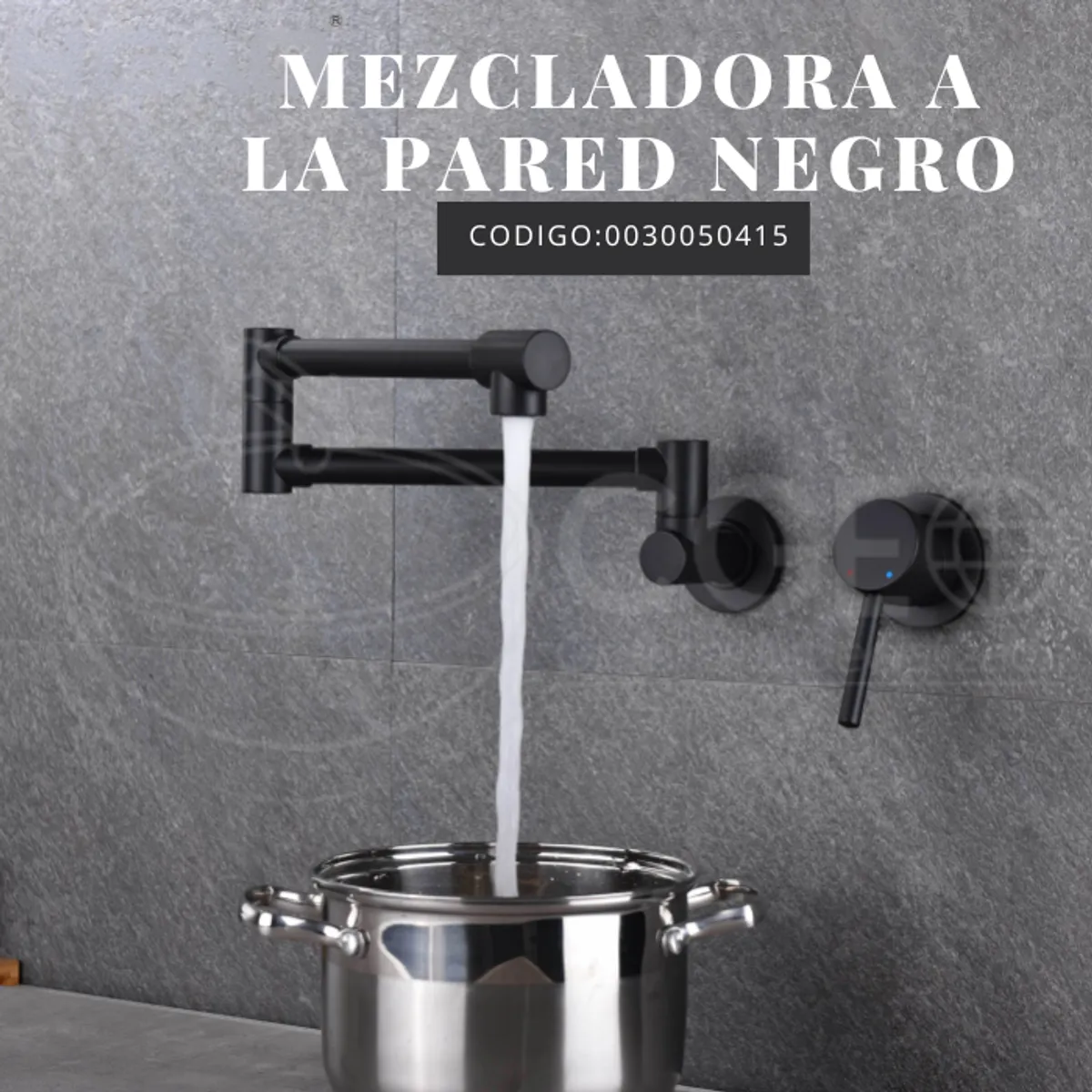 FRATELLI - MEZCLADORA  DE COCINA GIRATORIO  360  GRADOS   A LA PARED NEGRO