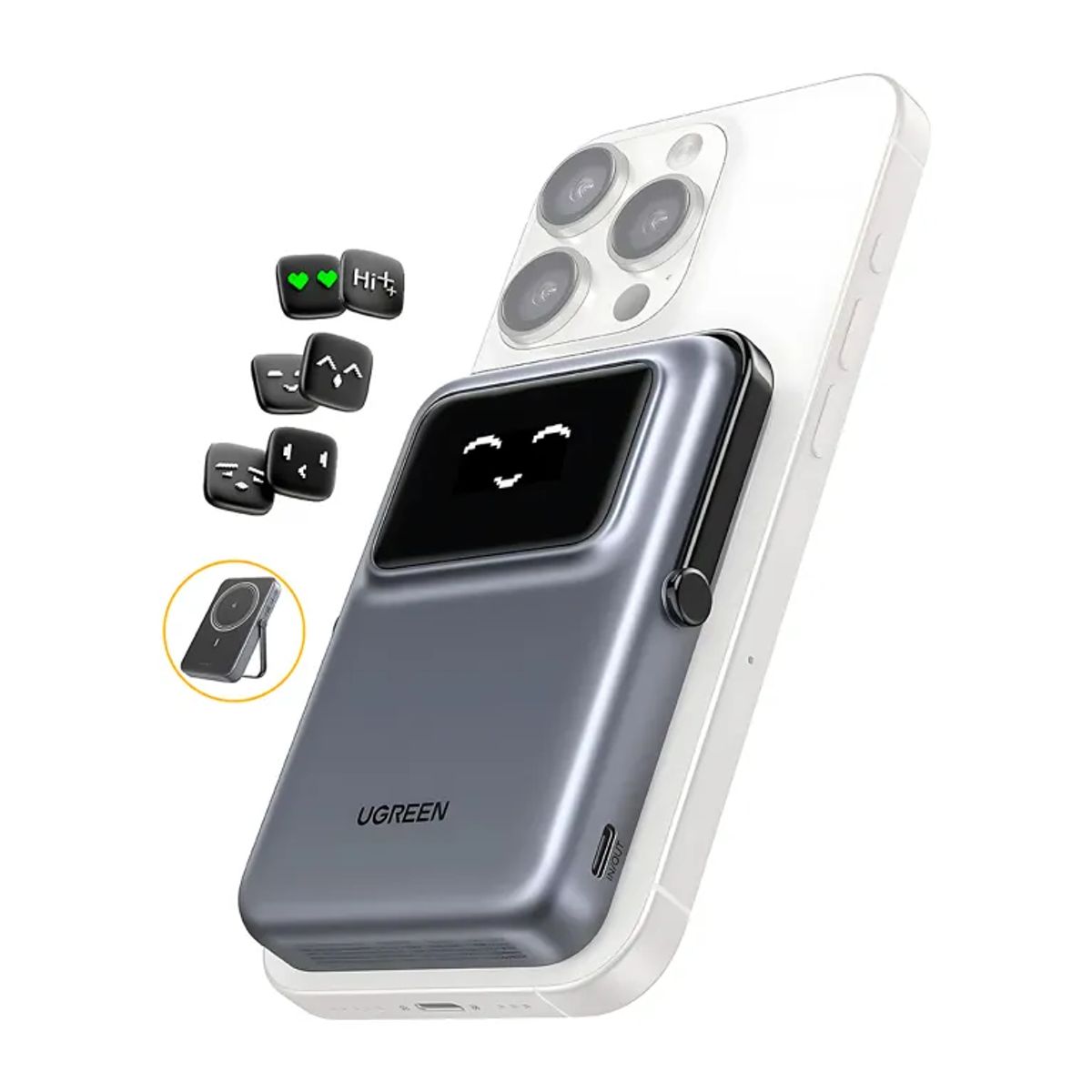 UGREEN - Batería Portátil UGREEN 5000mAh con Carga Magnética 75W y USB-C 20W