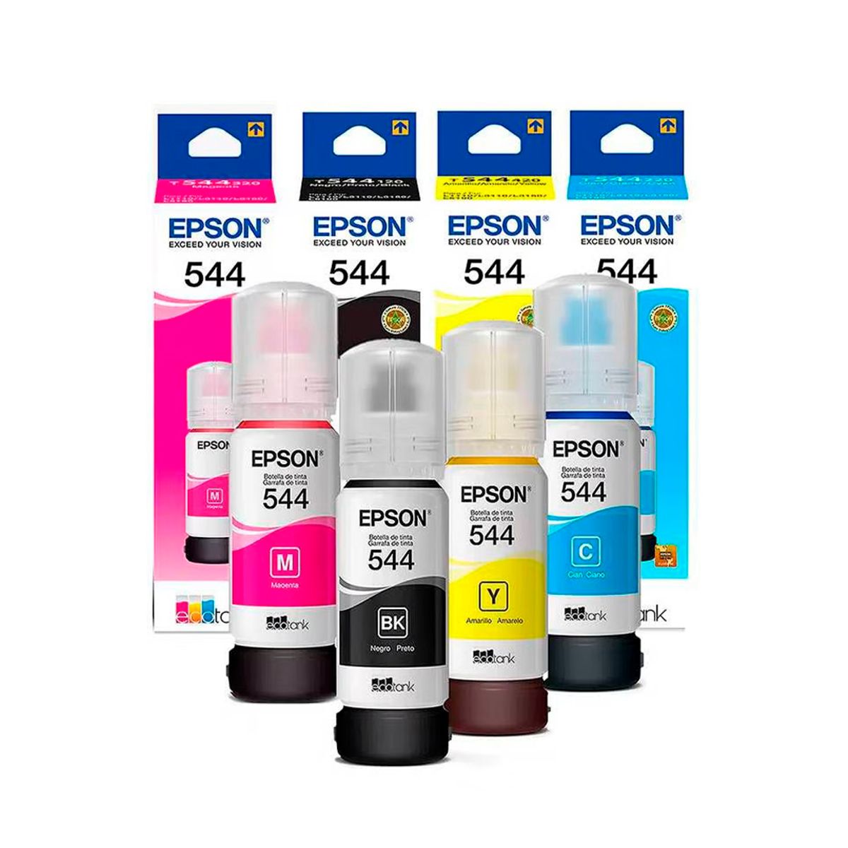 GENERICO - PACK TINTAS EPSON T544  NEGRO CYAN MAGENTA Y AMARILLO