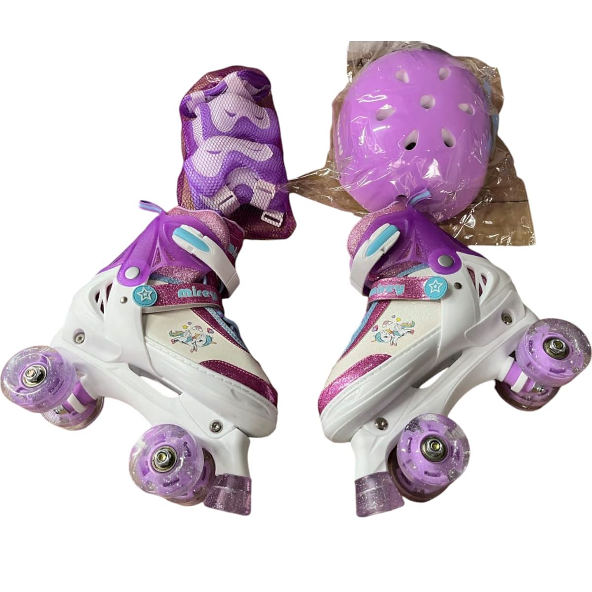 GENERICO - PATIN 4 RUEDAS LILA MIREY TALLA S 31 - 34