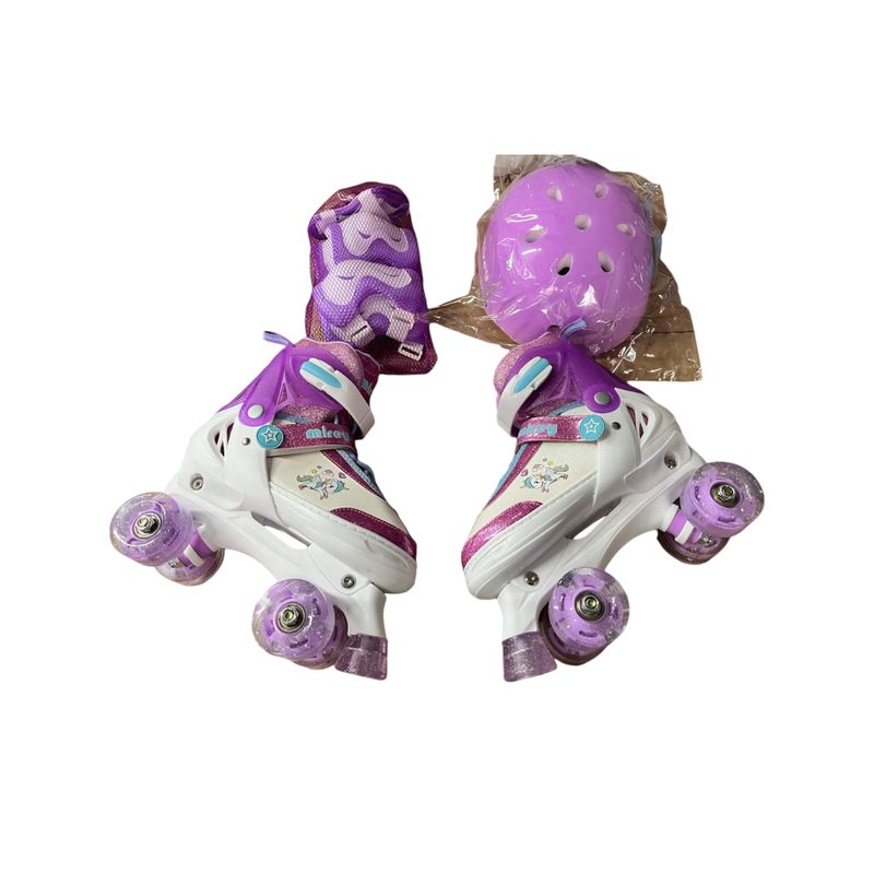 GENERICO - PATIN 4 RUEDAS LILA MIREY TALLA S 31 - 34