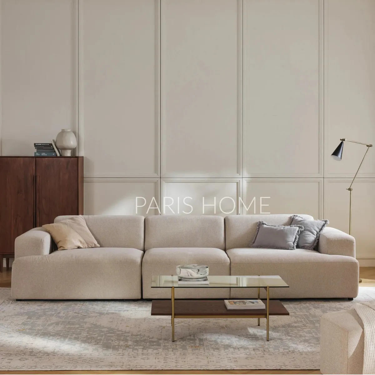 GENERICO - Sofá 4 Plazas Gala Tejido - Beige Claro