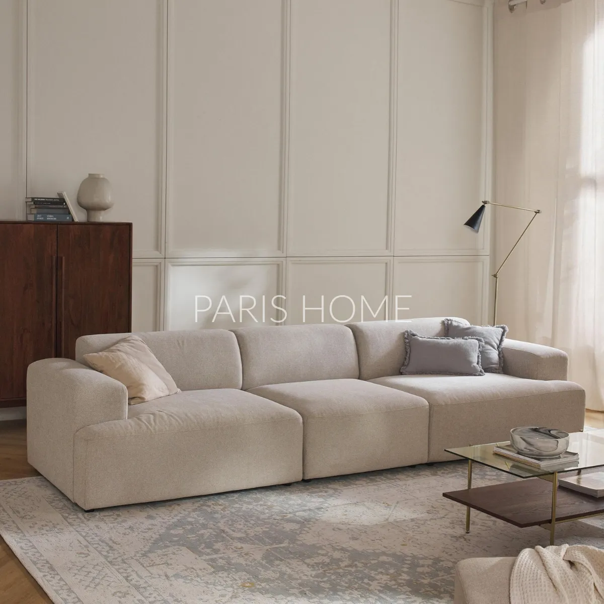 GENERICO - Sofá 4 Plazas Gala Tejido - Beige Claro