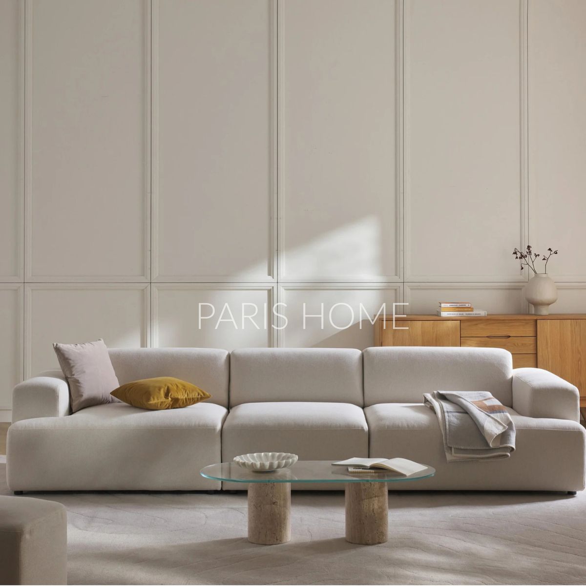 GENERICO - Sofá 4 Plazas Gala Tejido - Blanco