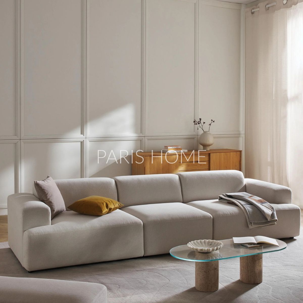 GENERICO - Sofá 4 Plazas Gala Tejido - Blanco