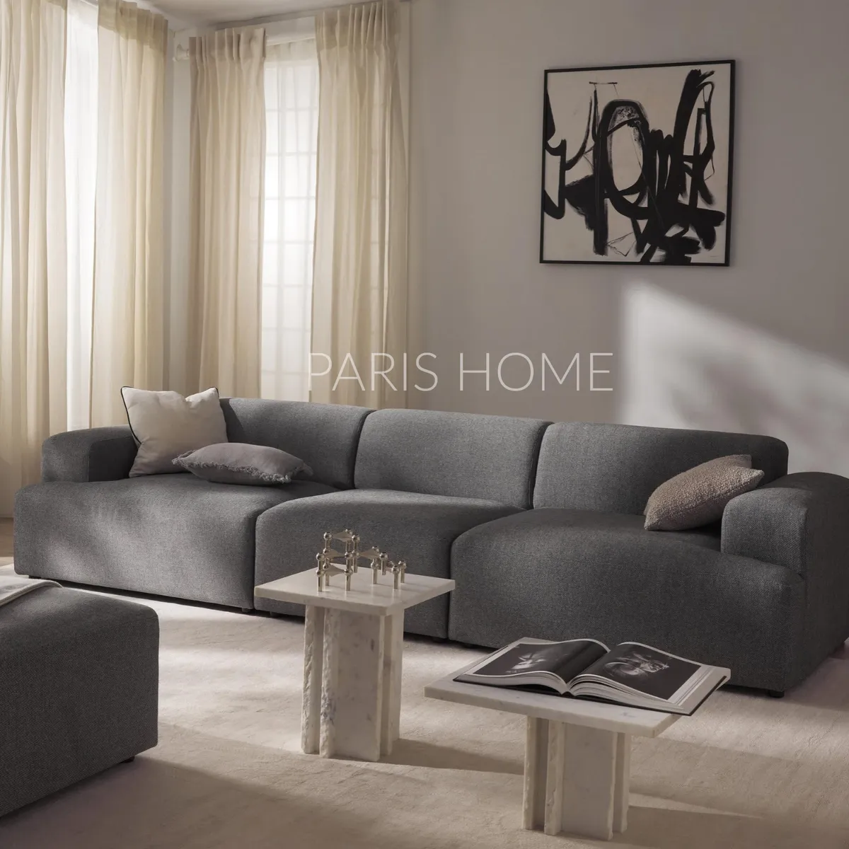 GENERICO - Sofá 4 Plazas Gala Tejido - Gris