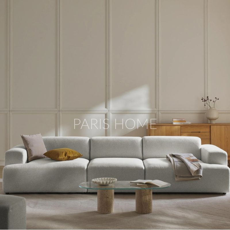 GENERICO - Sofá 4 Plazas Gala Tejido - Gris Claro