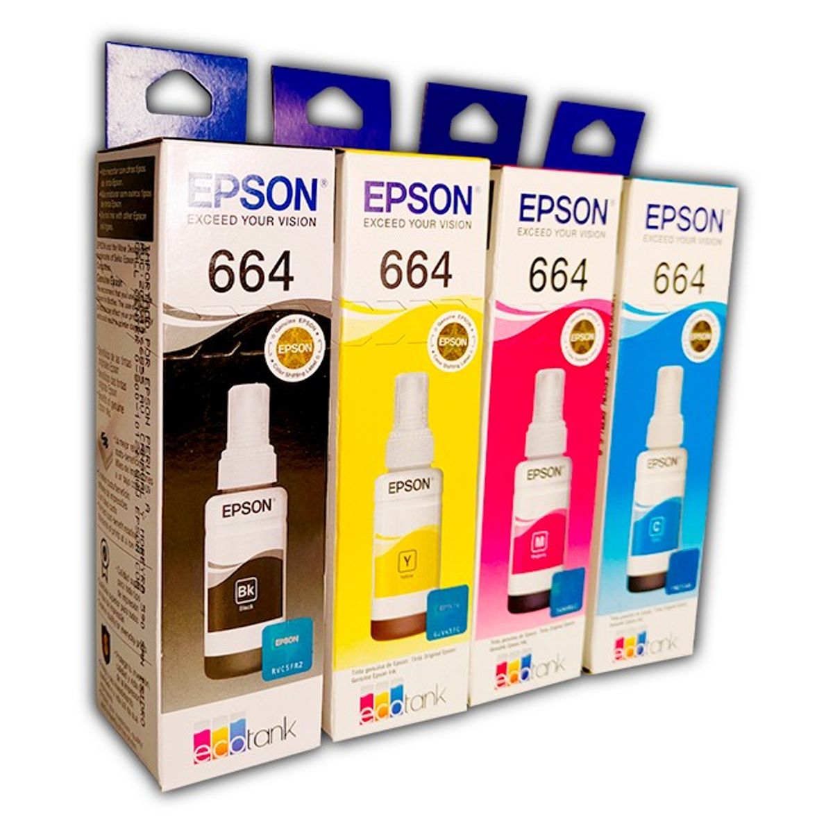 GENERICO - PACK TINTAS EPSON T664  NEGRO CYAN MAGENTA Y AMARILLO