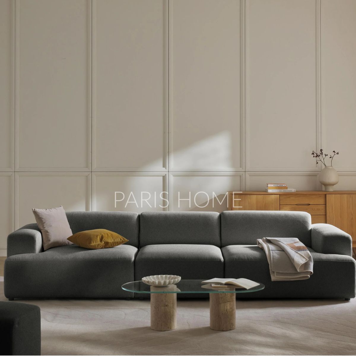 GENERICO - Sofá 4 Plazas Gala Tejido - Gris Oscuro