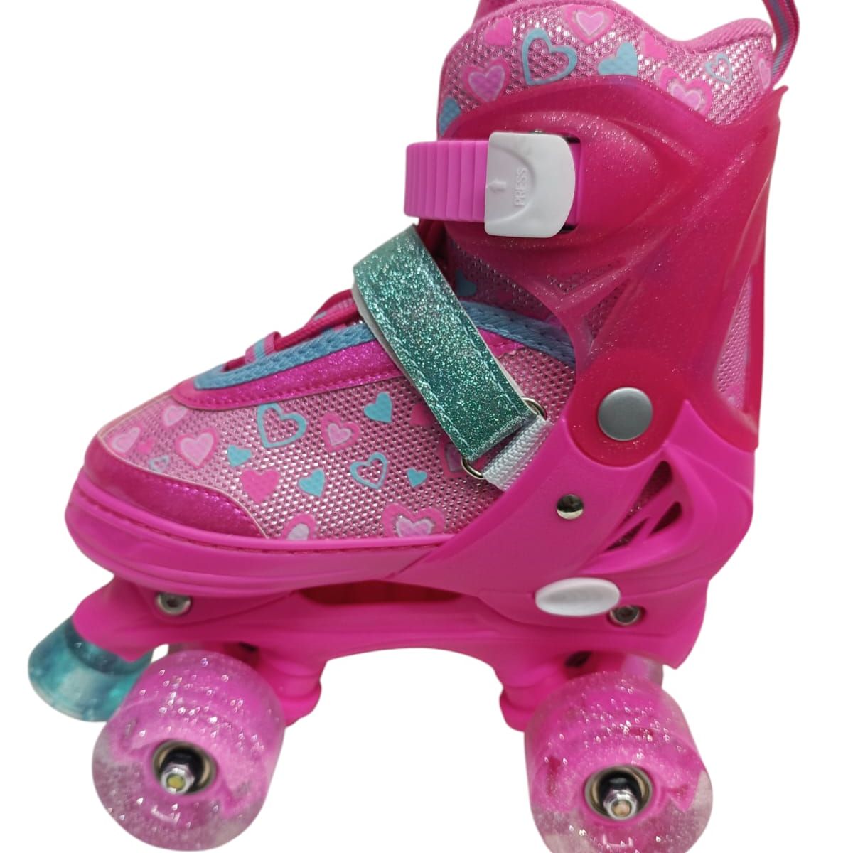 GENERICO - PATIN 4 RUEDAS FUCSIA MIREY TALLA S 31 - 34