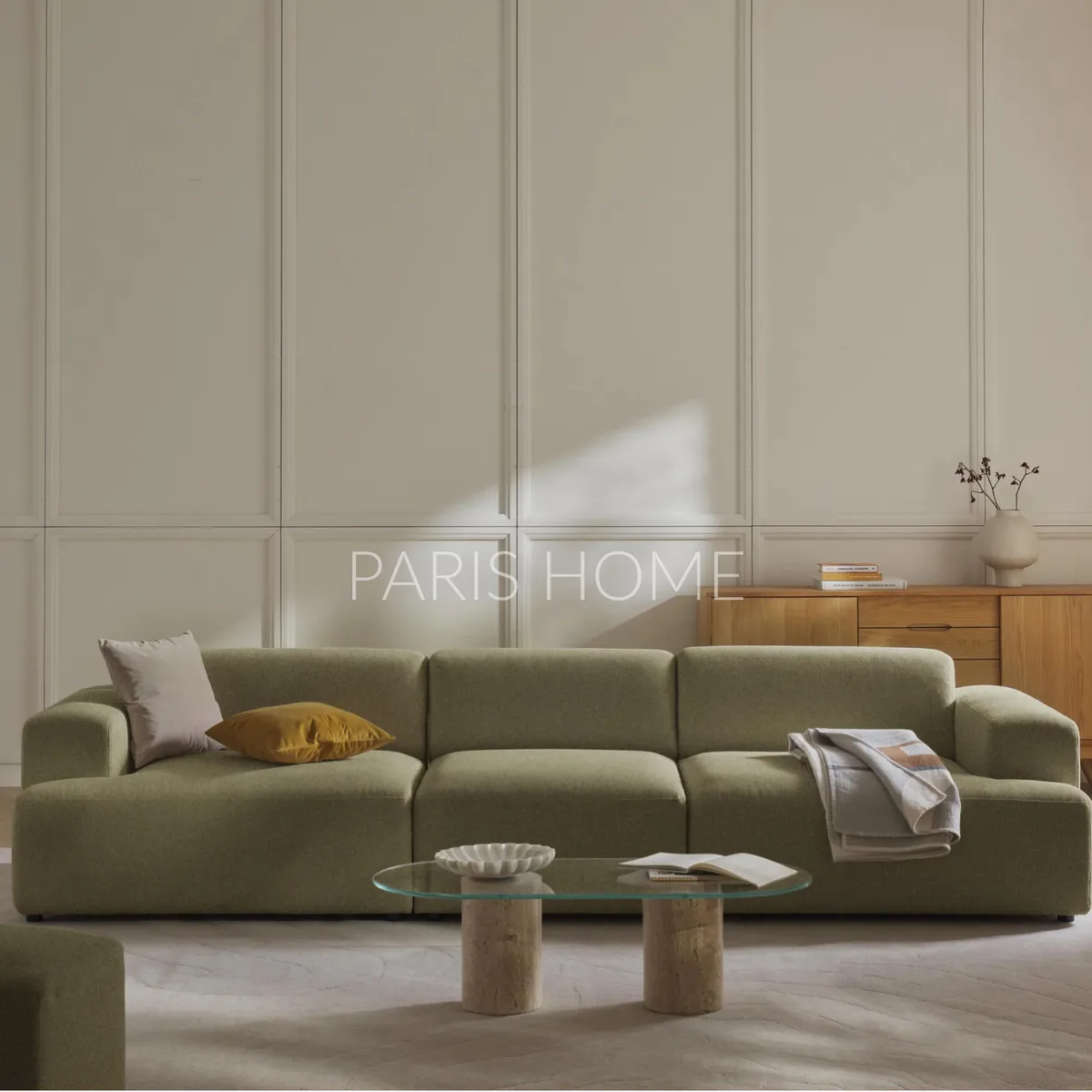 GENERICO - Sofá 4 Plazas Gala Tejido - Verde Oliva