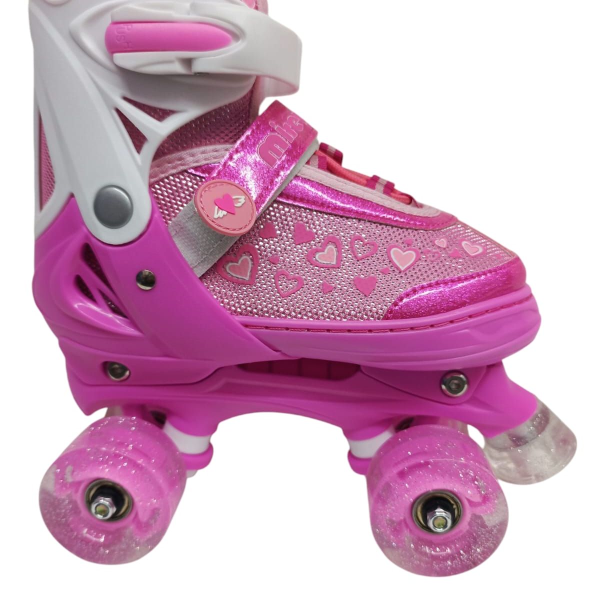 GENERICO - PATIN 4 RUEDAS ROSADO MIREY TALLA S 31 - 34