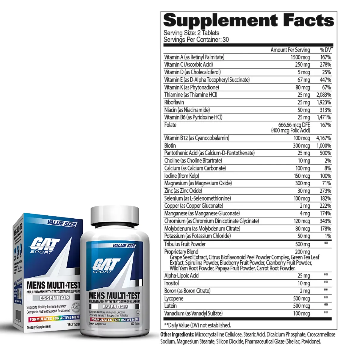 GAT - Mens Multi - Test 60 tab + Testrol Gold Gat Sport 60 tab