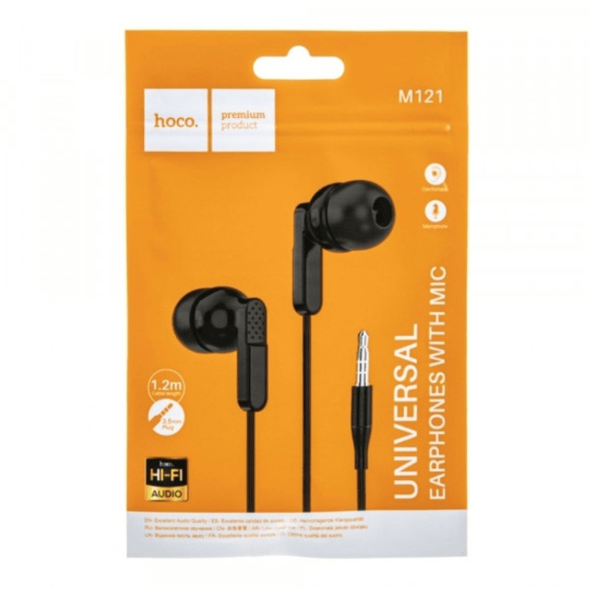 HOCO - Audífono con Micrófono Hoco M121 Alámbrico 12m Negro