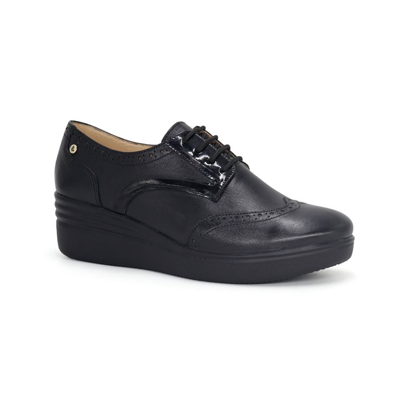 PAR&SS - Zapatos Oxford De Cuero Mujer Par&ss KA25Q1-KM044 Negro