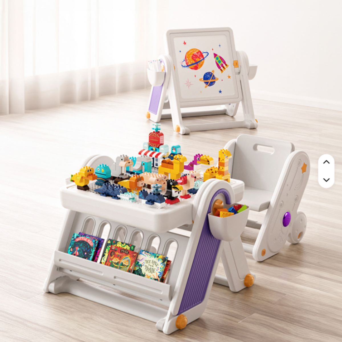 GENERICO - Escritorio multifuncional con pizarra acrilica infantil morado