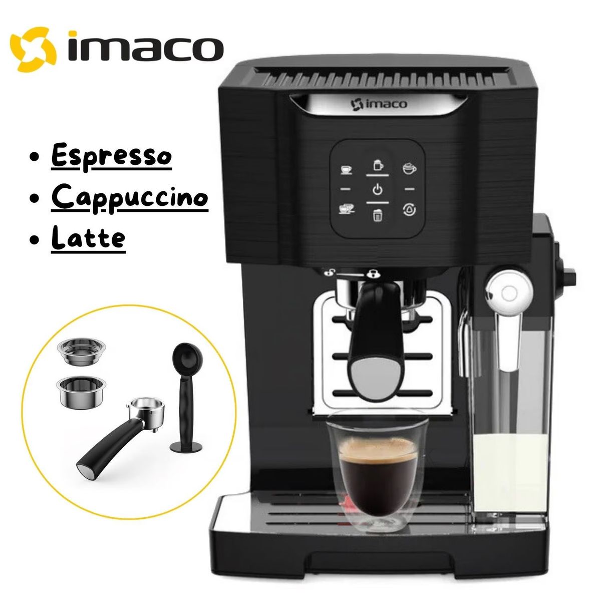 IMACO - Cafetera Espresso Digital Imaco 15 Bares IECM1550