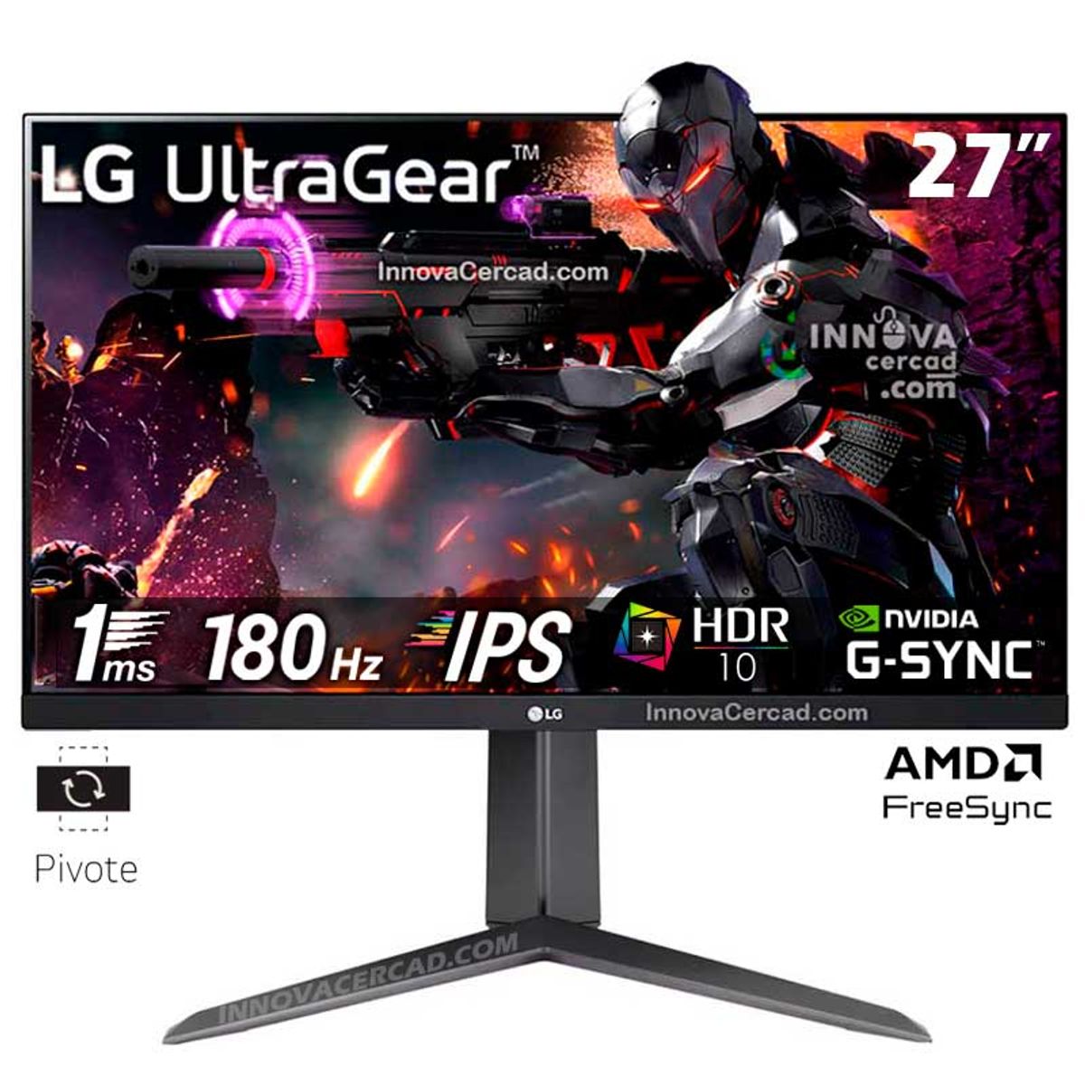 LG - Monitor LG UltraGear 27GS65F-B 27" Full HD IPS 180 Hz HDR10, G-sync