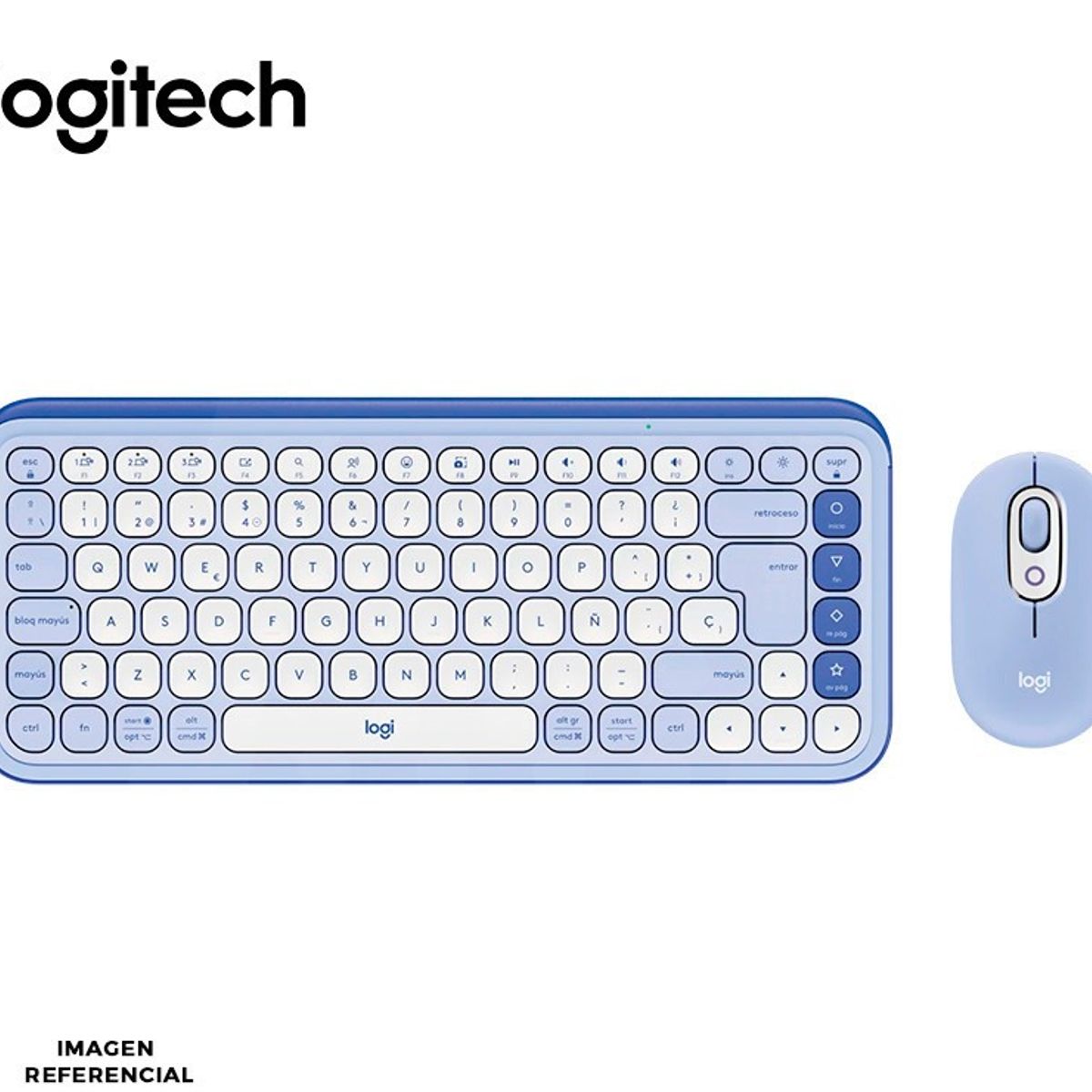 LOGITECH - Teclado y Mouse Logitech Pop Icon Combo  Bluetooth Wireless Lila morado