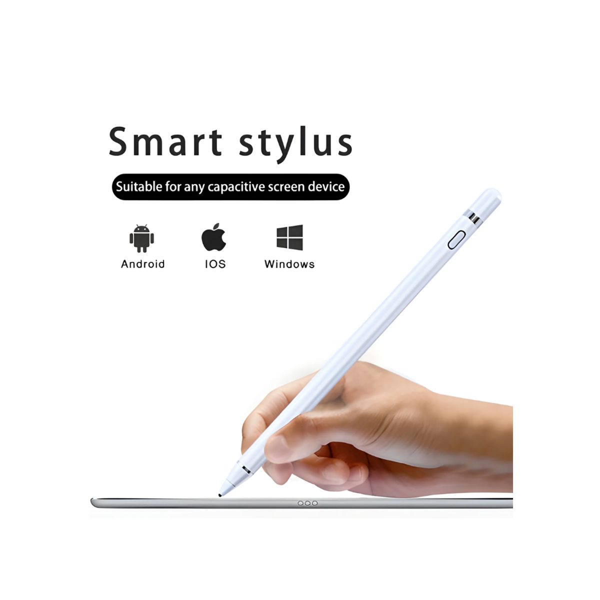GENERICO - LAPIZ PENCIL STYLUS PEN  PARA  IOS  ANDROID- WINDOWS COLOR BLANCO