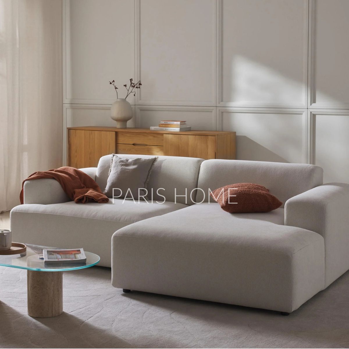 GENERICO - Sofá Derecho Seccional Esquinero 3 Plz Gala Tejido - Blanco