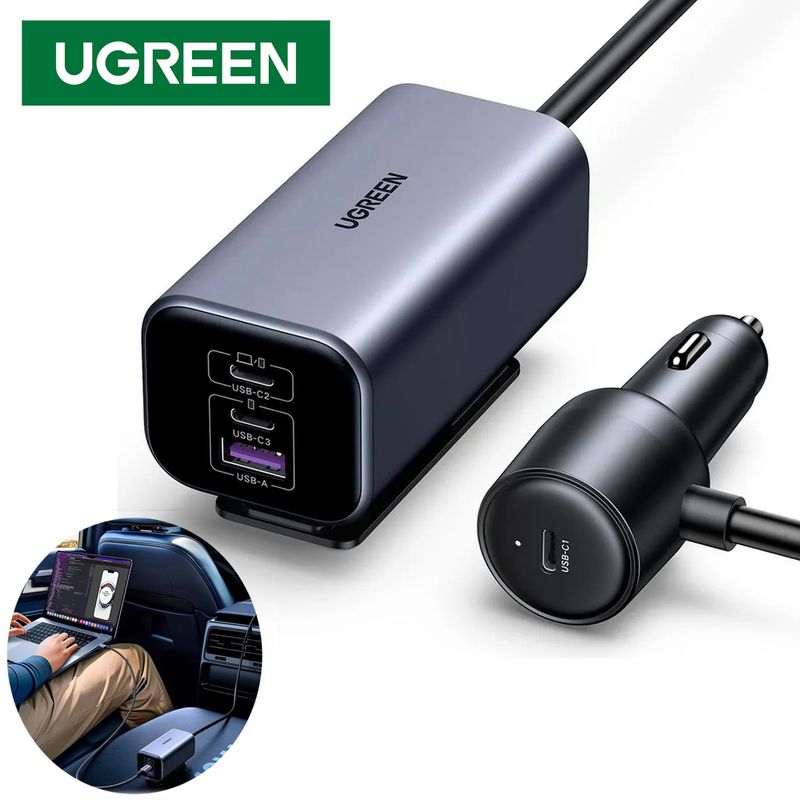 UGREEN - Cargador para Auto 150W UGREEN 4 en 1 4 puertos GAN carga rapida