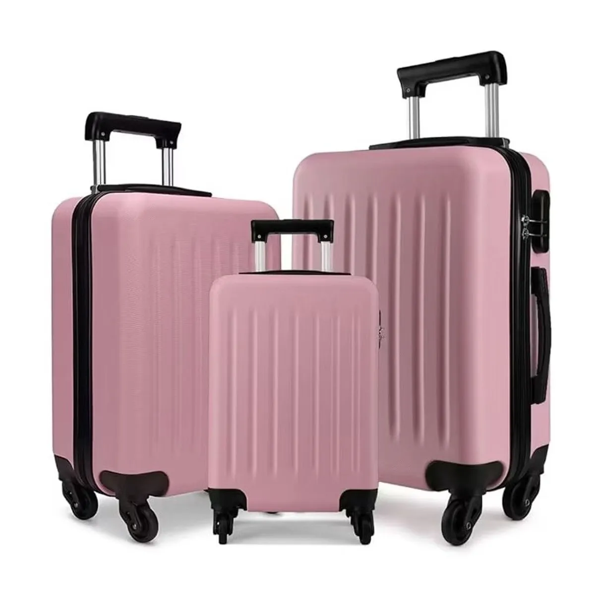 U BUY - Set 3 Maletas Viaje  Equipaje Rueda Cabina Avión ROSADO