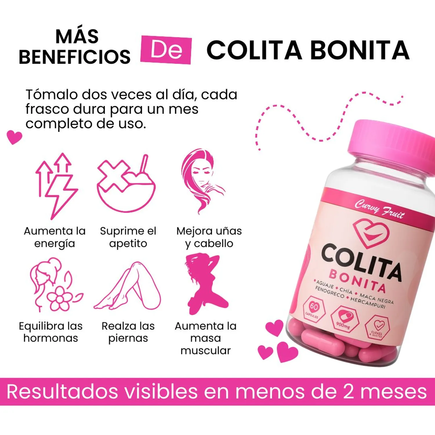 Colita Bonita + Wild Hinojo - Gluteos y Busto Mas Grandes con Abdomen Plano  - Curvy Fruit