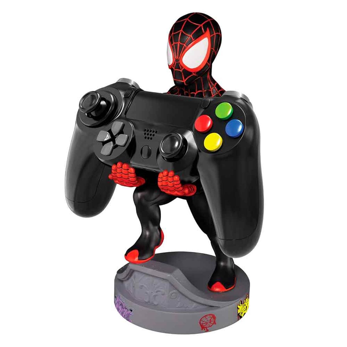 MARVEL - Figura Spiderman Miles Morales Cable Guys Soporte 20cm