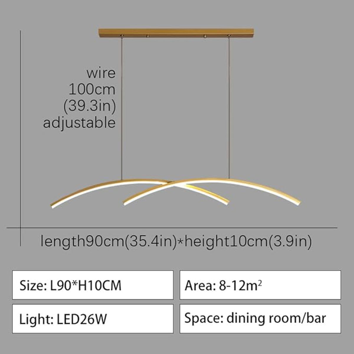 GENERICO - Lámpara Colgante Black Led