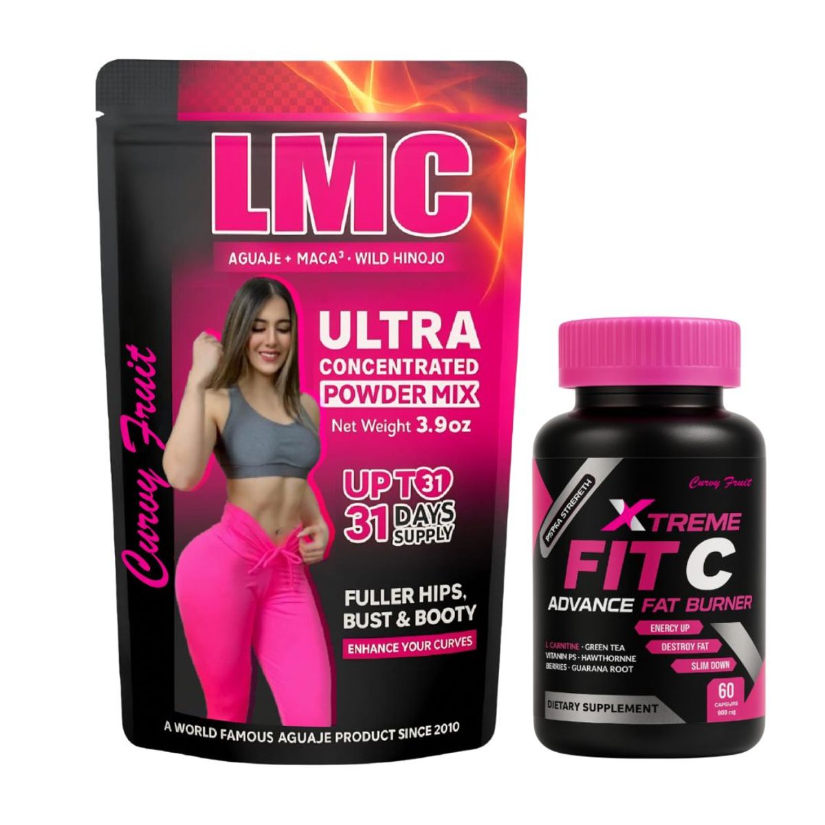 CURVY FRUIT - LMC Slim Pack LMC Ultra + Fit C Xtreme  Glúteos Busto y Quema de Grasa-- Curvy Fruit