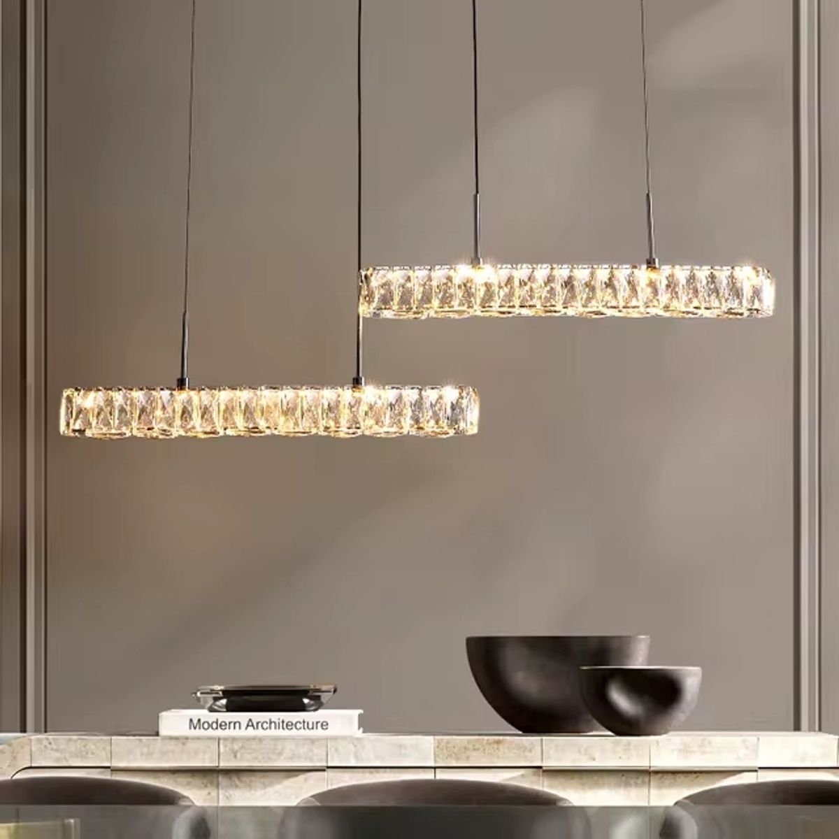 GENERICO - Lámpara Colgante Cristal Esra Silver Led