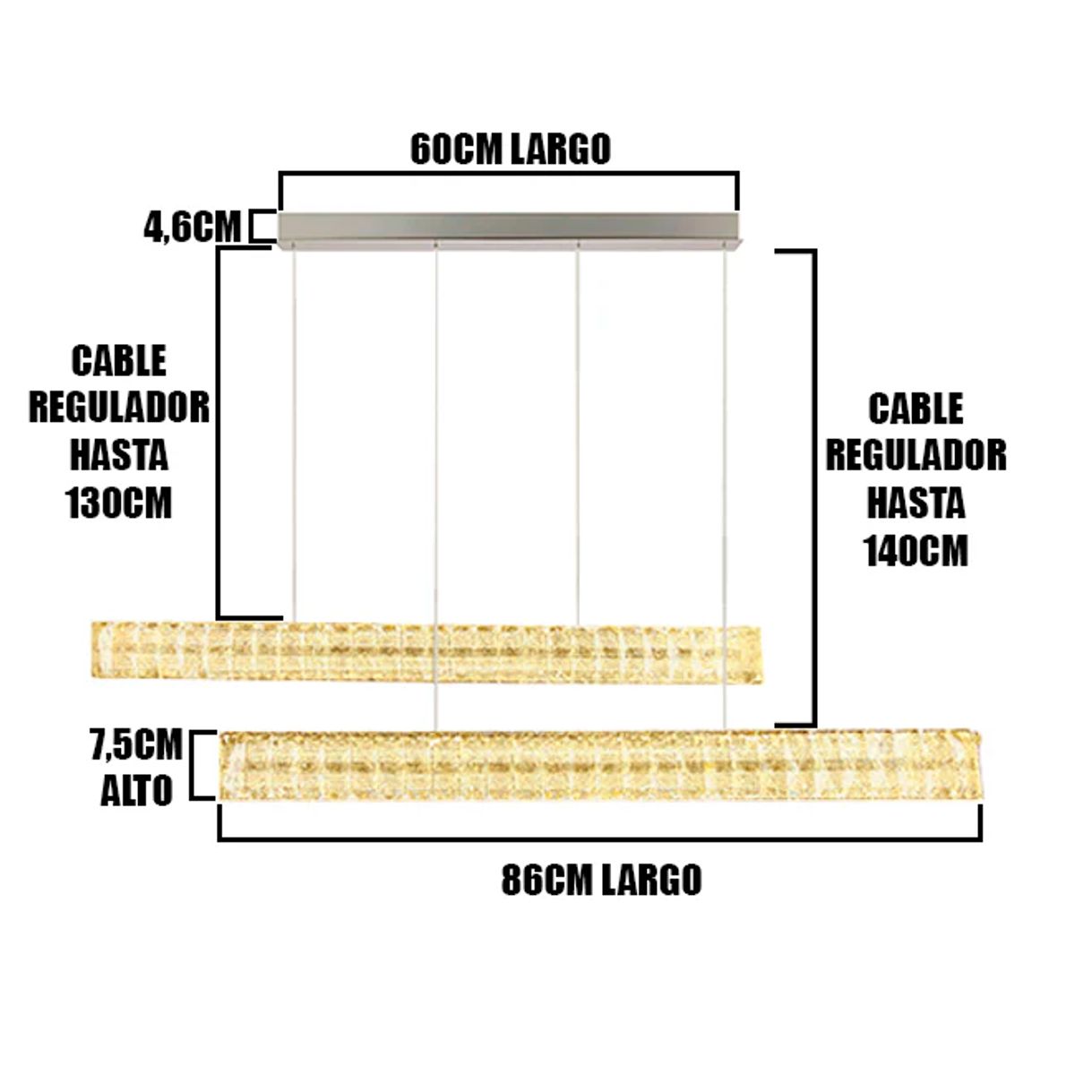 GENERICO - Lámpara Colgante Cristal Esra Silver Led