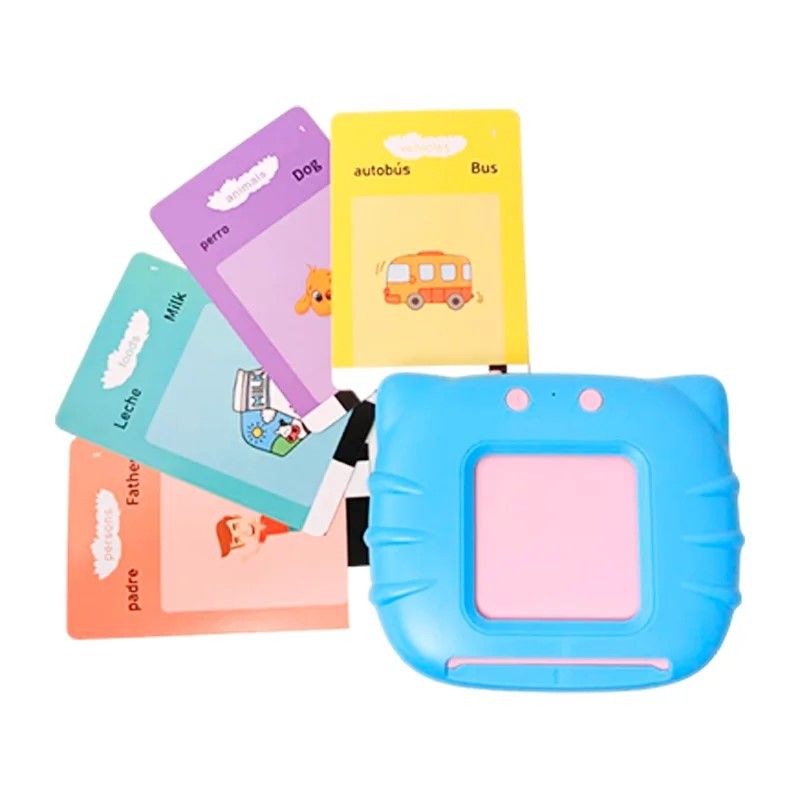 GENERICO - Lector de tarjetas en ingles - español - gato celeste