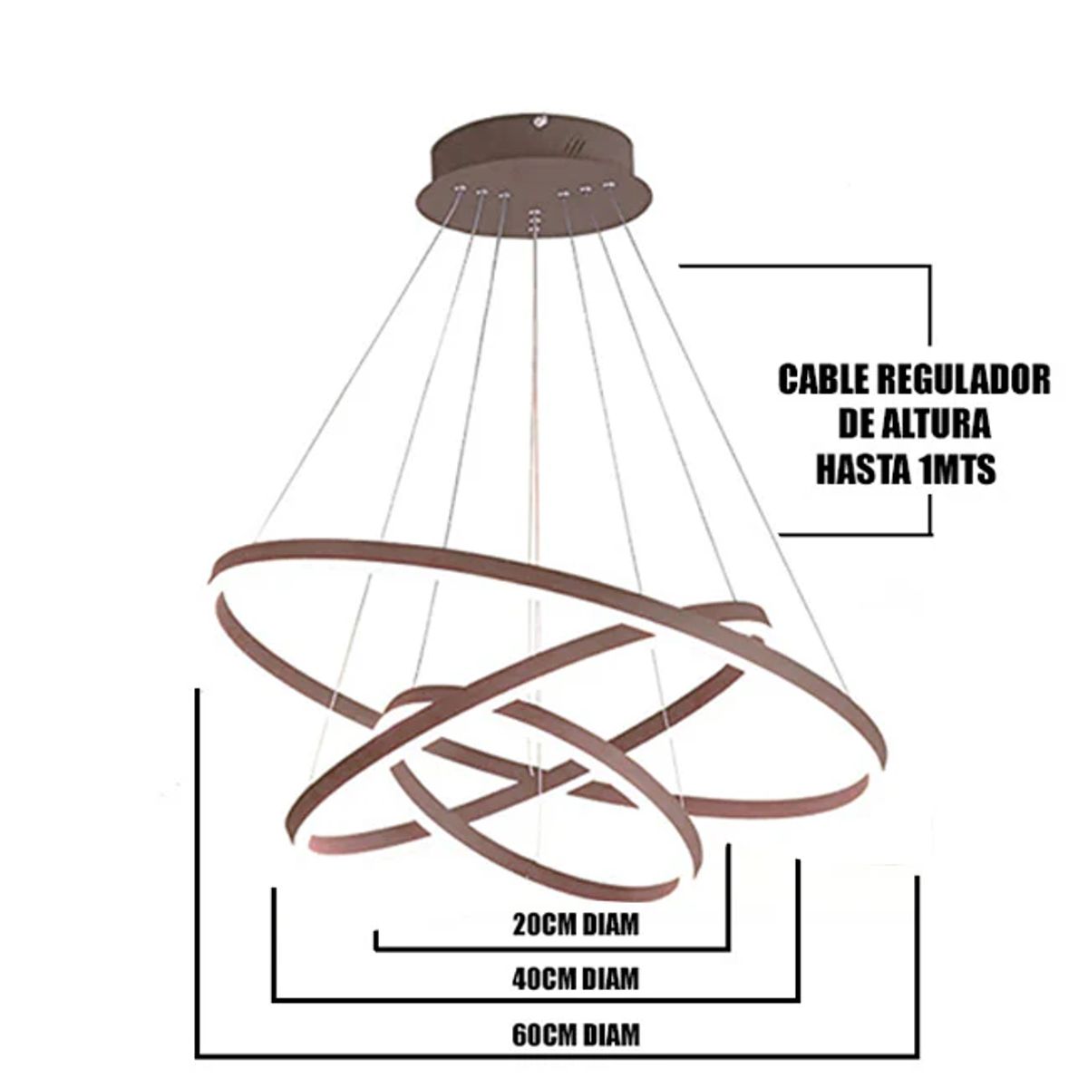 GENERICO - Lámpara Colgante Led coffee Satinado