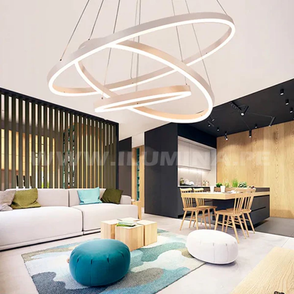 GENERICO - Lámpara Colgante Led White Satinado