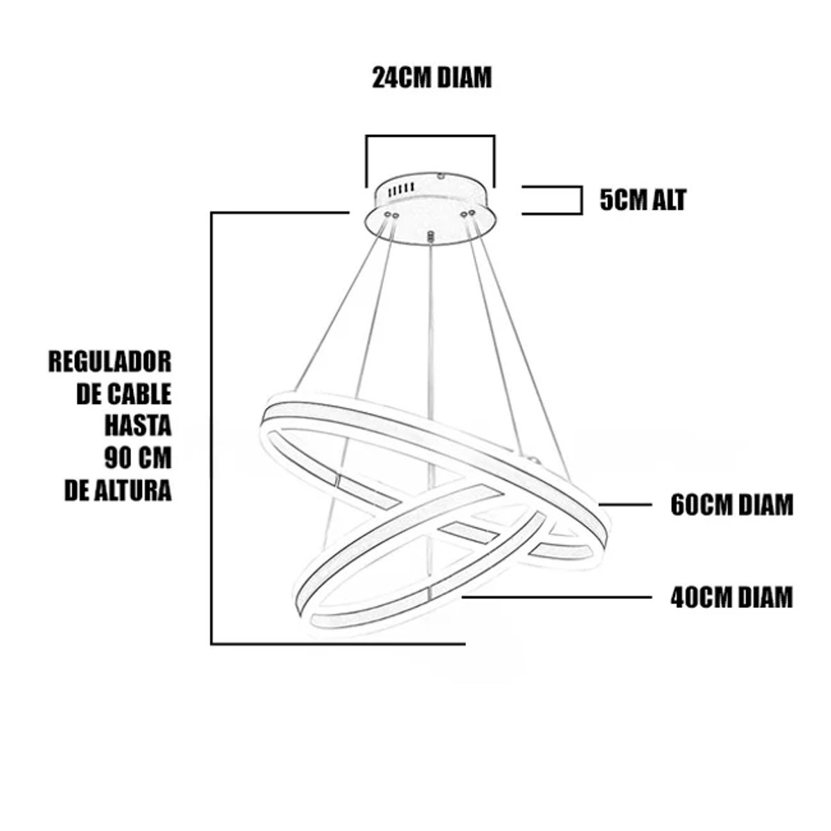 GENERICO - Lámpara Colgante Led White Ginebra