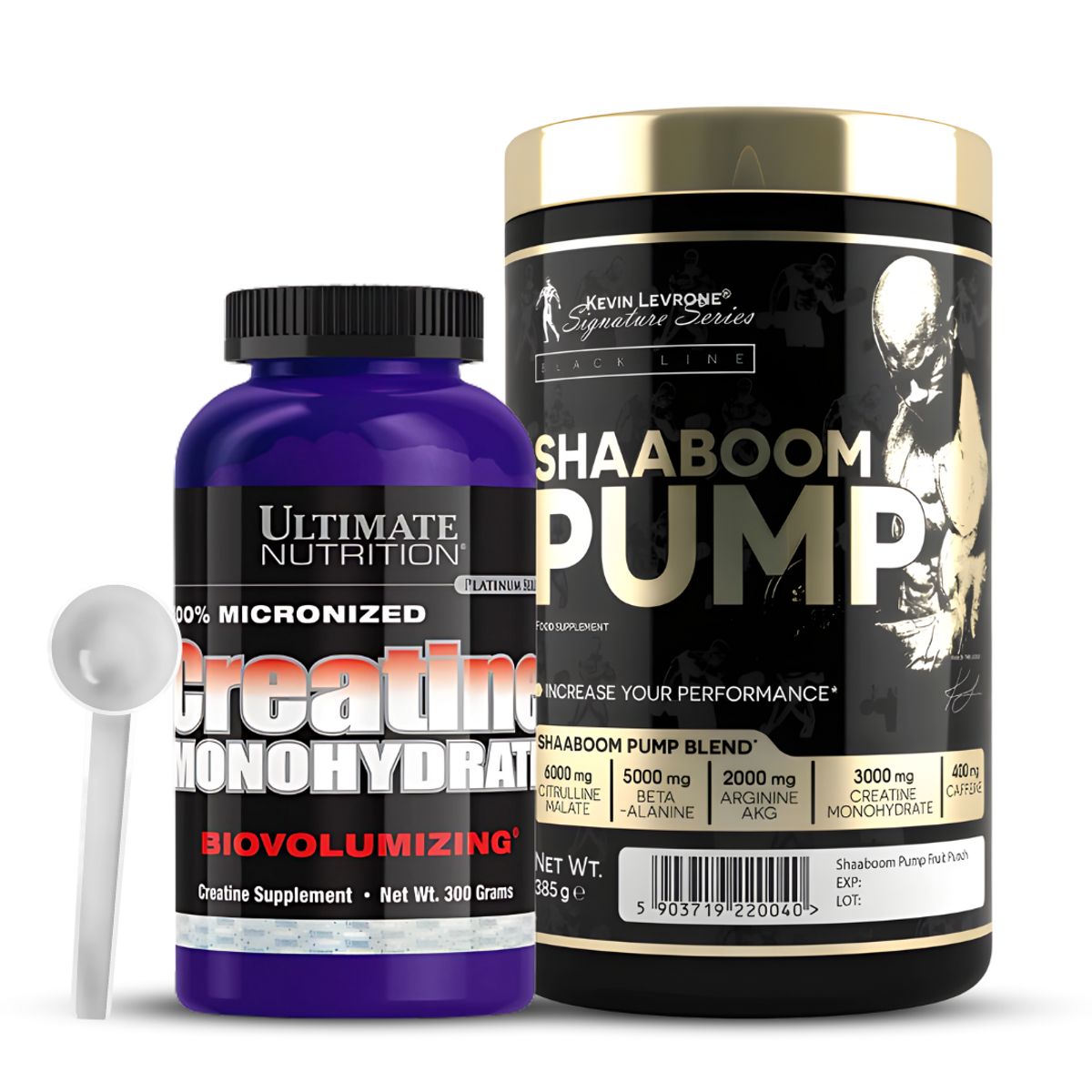 ULTIMATE NUTRITION - Creatina Ultimate Nutrition 300 g Creatina Monohidratada + Pre-entreno Shaaboom Pump + Shaker +Scoop