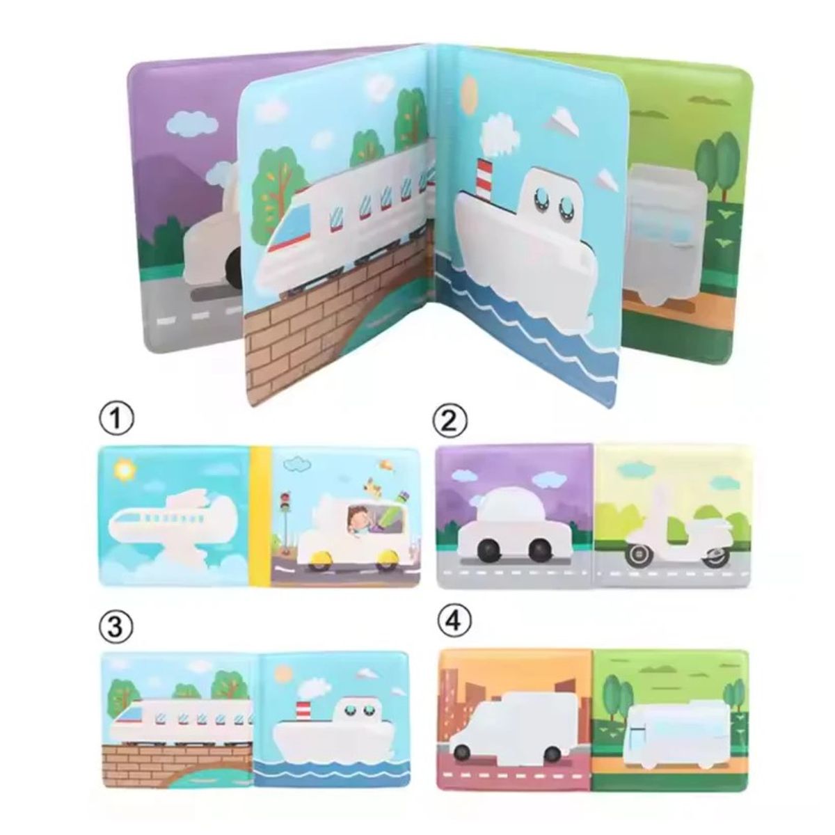 GENERICO - Libro mágico de baño - transportes